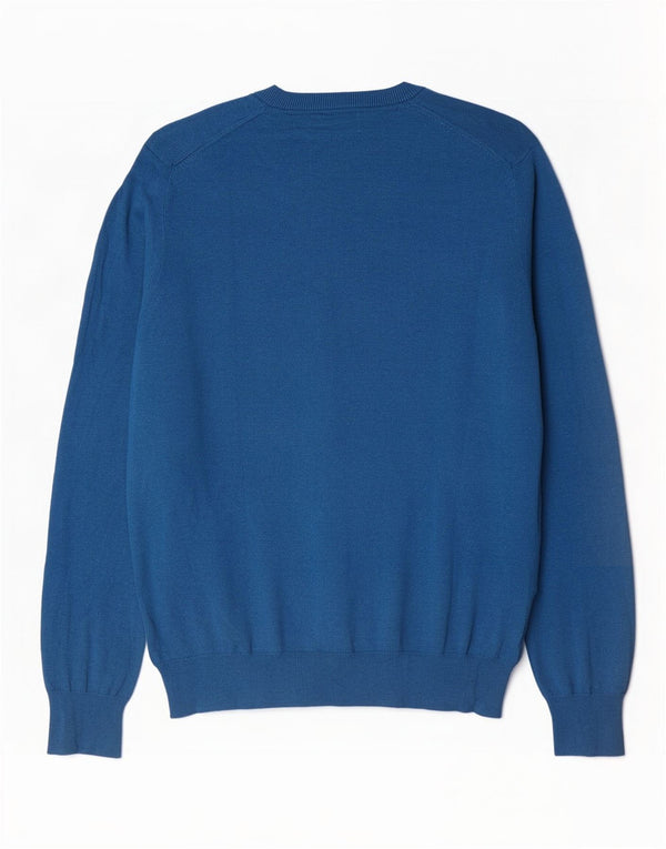 Marks & Spencer Pull col V pour homme en coton bleu Taille L