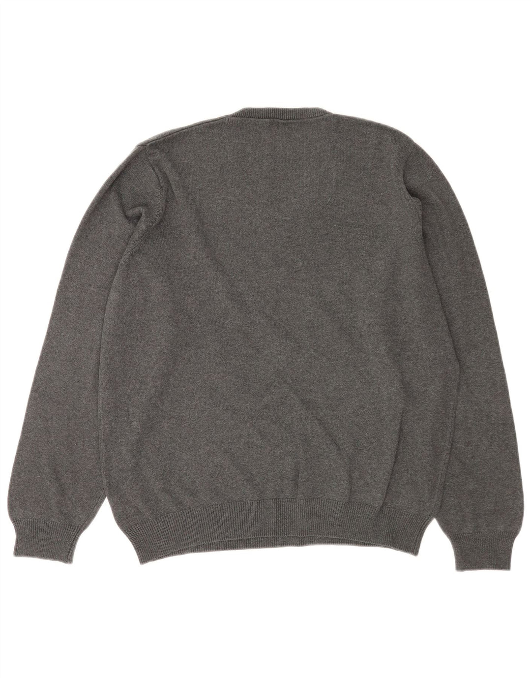 Marks & Spencer Pull coupe classique à col en V pour homme, grand, gris, coton