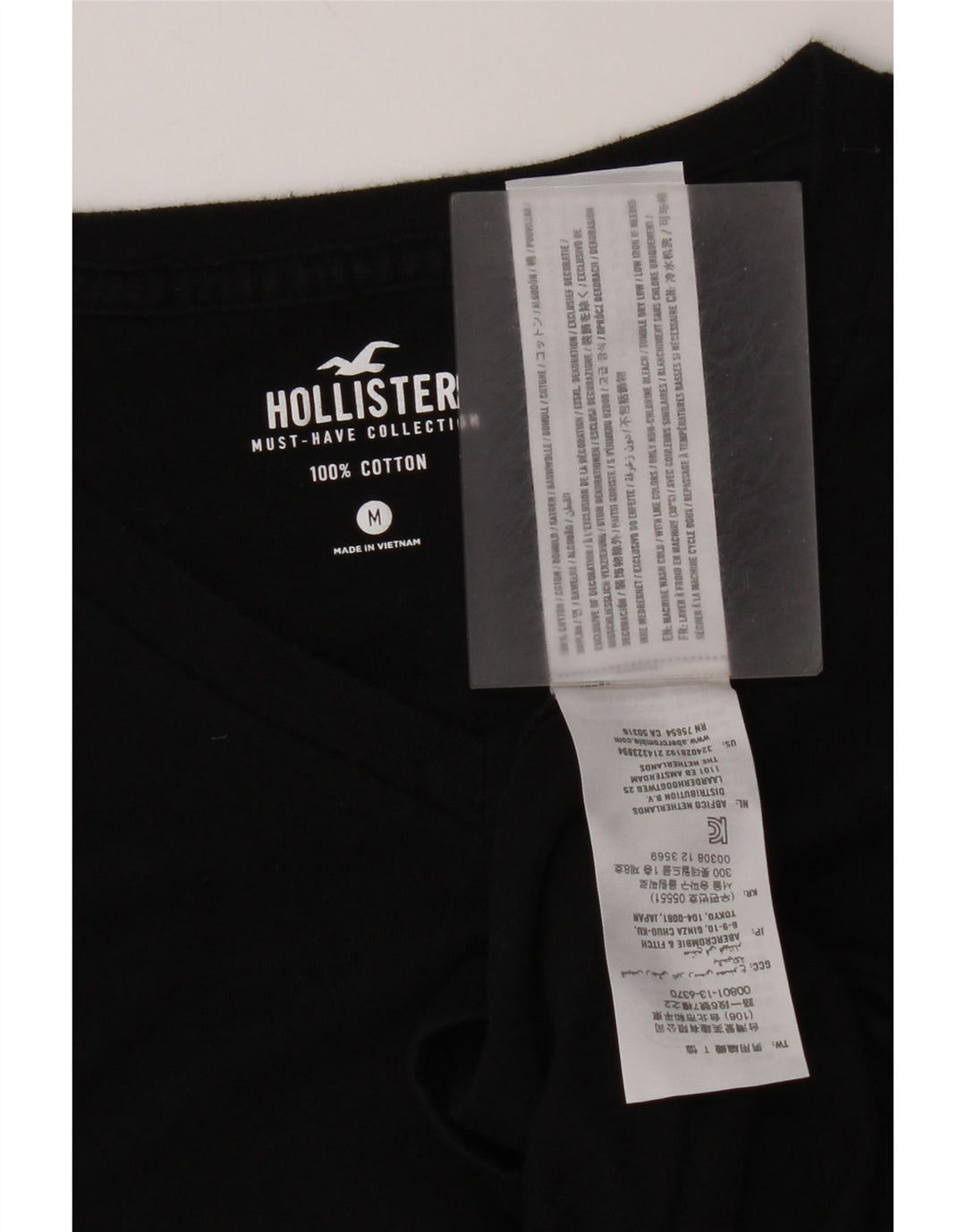 Hollister T-Shirt Homme Noir Moyen Coton