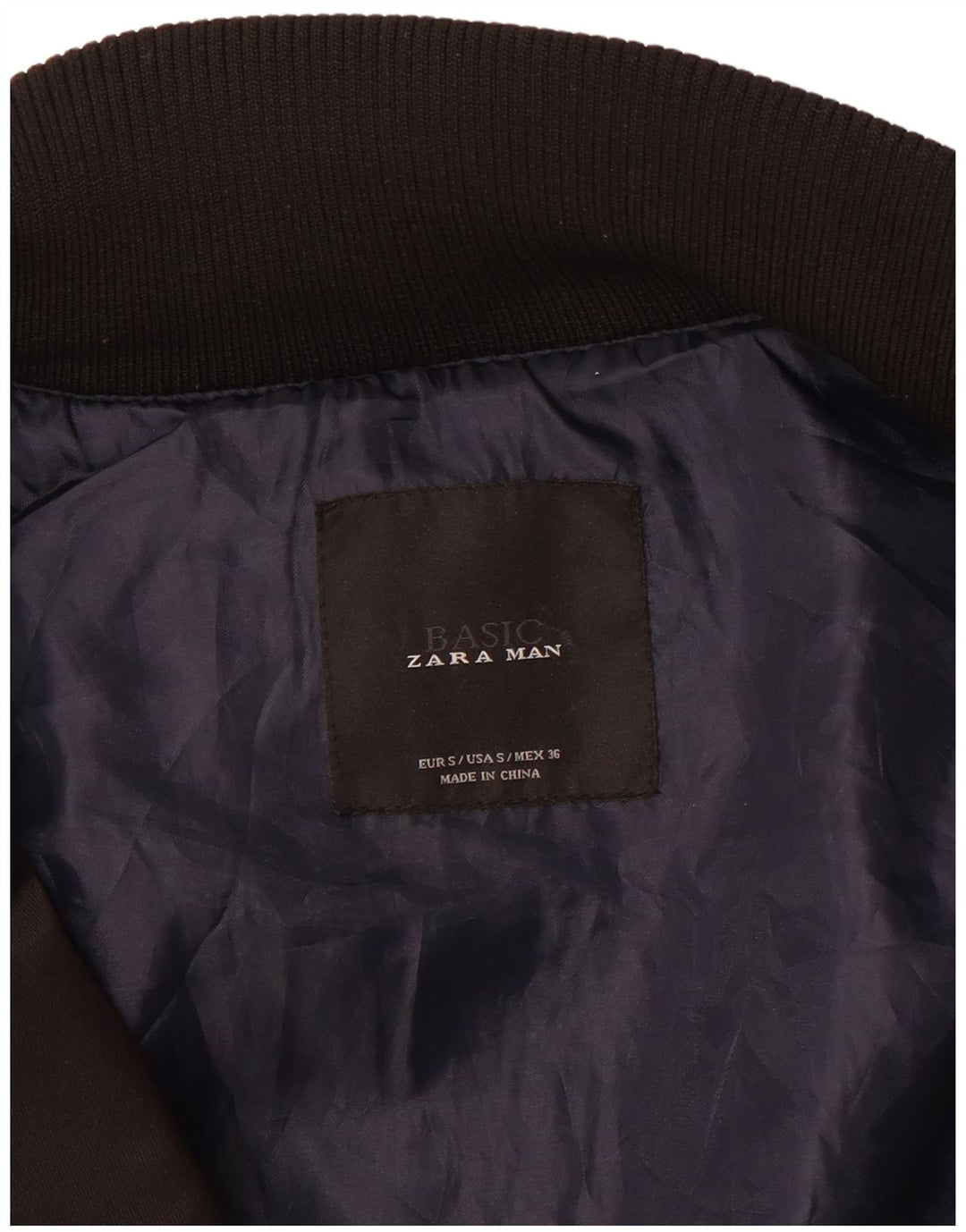 Zara Veste Bomber Militaire Homme UK 36 Petit Noir