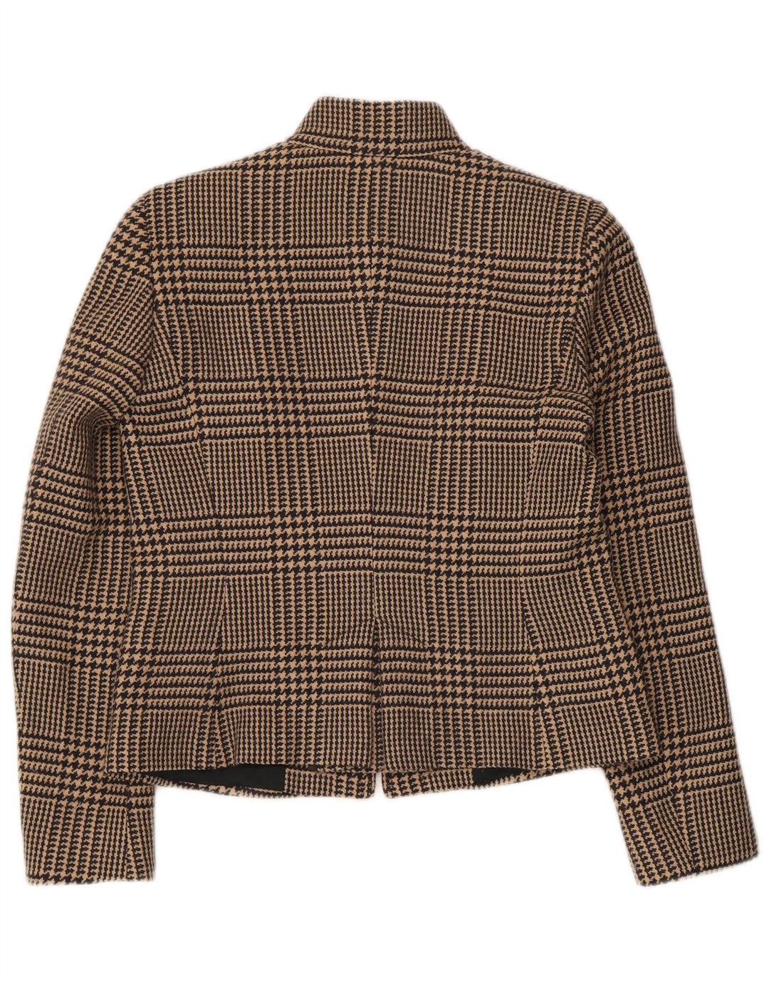 Intrend Veste blazer zippée pour femme UK 12 Marron moyen pied-de-poule
