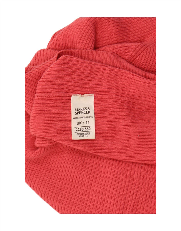 Marks & Spencer Pull court à col roulé pour femme Rouge moyen UK 14