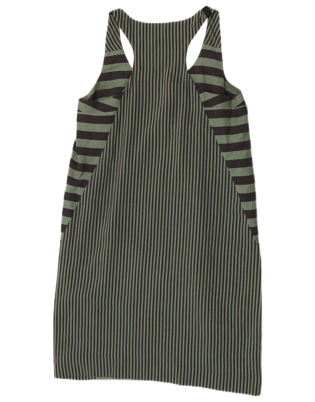Cos Robe droite sans manches pour femme EU 38 Viscose rayée vert moyen