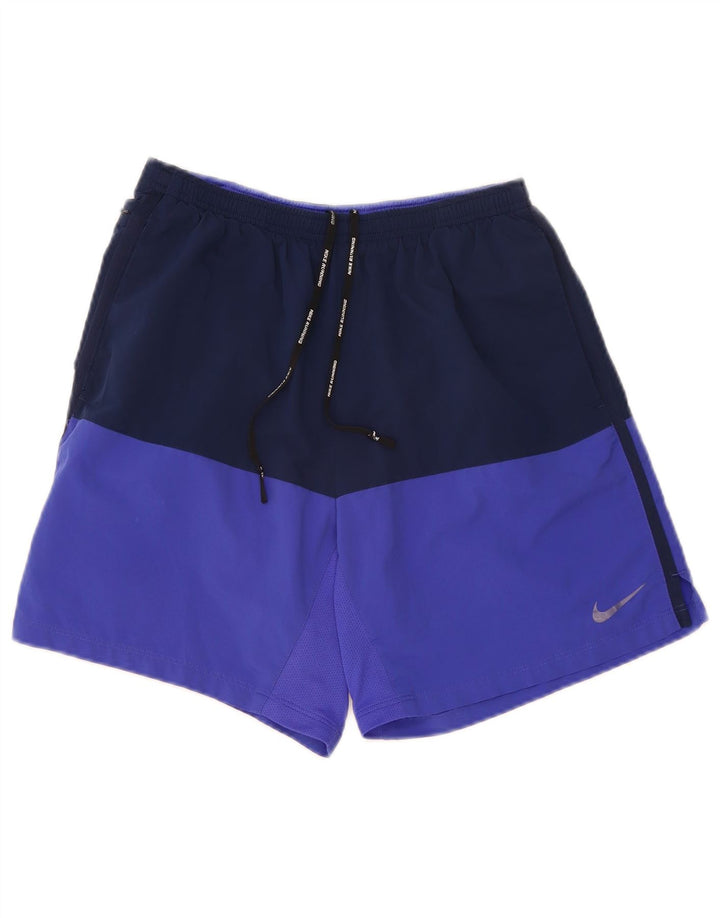 Nike Short de sport pour homme en polyester color block bleu marine moyen