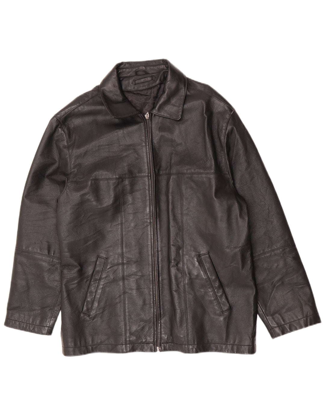 Angelo Litrico Veste en cuir pour homme UK 36 Petit cuir noir