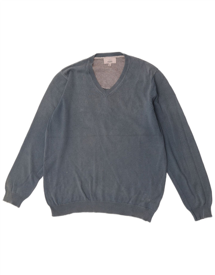 Marks & Spencer Pull Regular Fit Col V Homme Bleu Moyen Coton