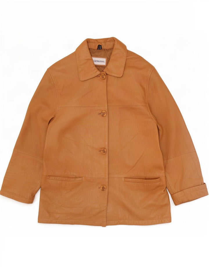 Veste en cuir pour femme UK 14 Large Beige