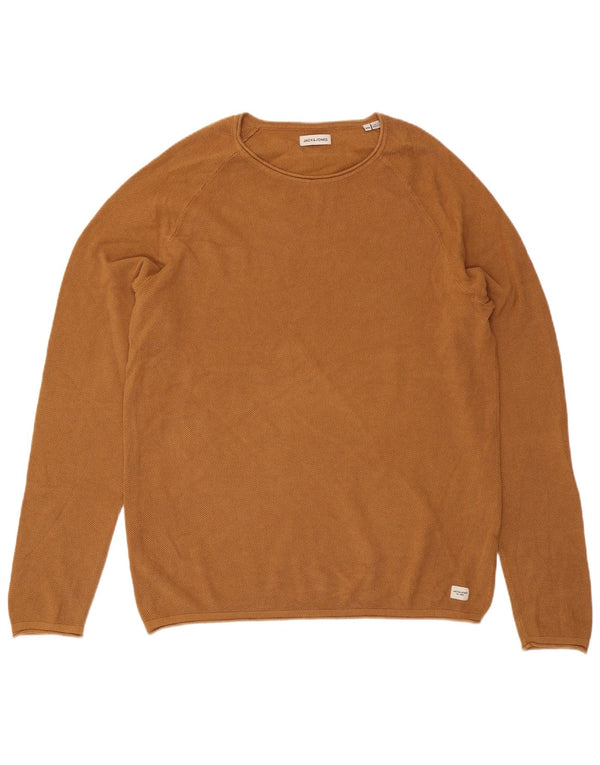 Jack & Jones Pull à col rond pour homme 2XL en coton marron