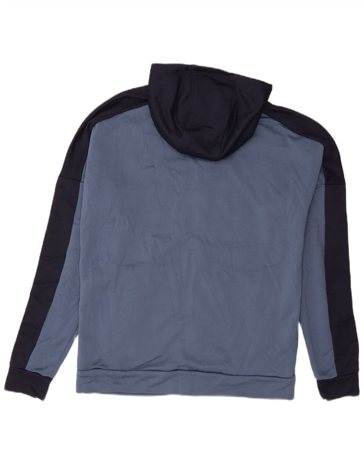 Adidas Pull à capuche zippé pour homme Large Bleu Colorblock Polyester