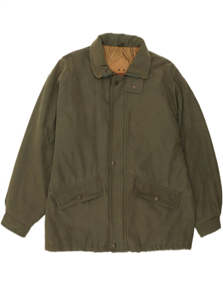 VINTAGE Mens Windbreaker Jacket UK 44 2XL Green Polyester