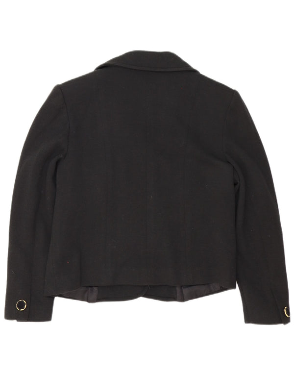 Pierre Cardin Veste Blazer 4 Boutons Femme IT 46 Grande Laine Noire