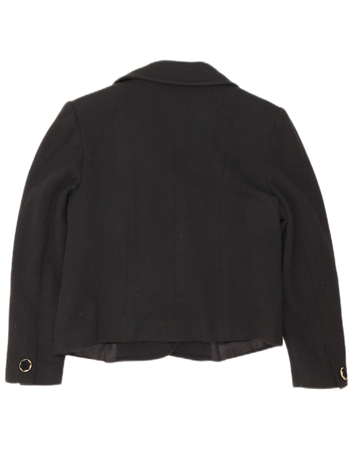 Pierre Cardin Veste Blazer 4 Boutons Femme IT 46 Grande Laine Noire