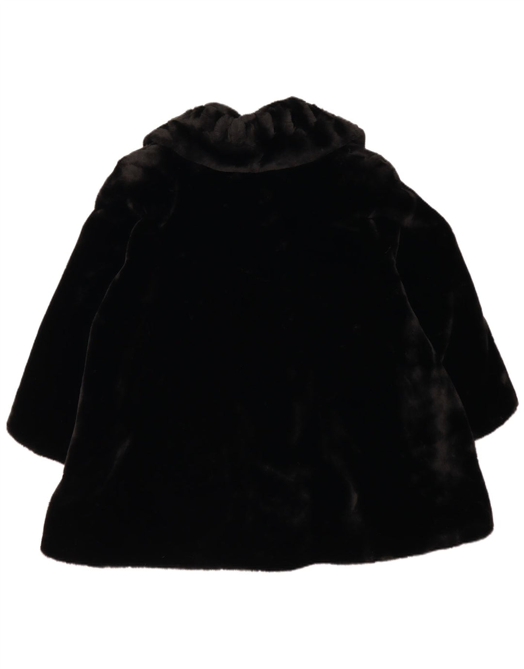 vintage Femmes Fausse Fourrure Manteau Oversize UK 18 XL Noir Polyester