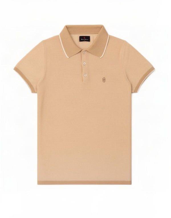 Conte of Florence Polo Homme Grand Coton Beige