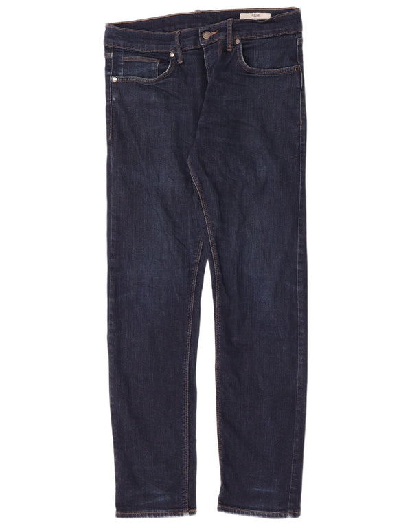 Marks & Spencer Jean Slim Homme W32 L31 Bleu Marine Coton