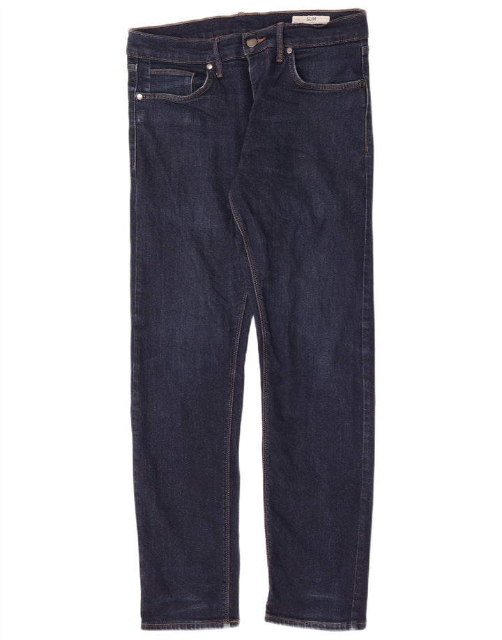 Marks & Spencer Jean Slim Homme W32 L31 Bleu Marine Coton