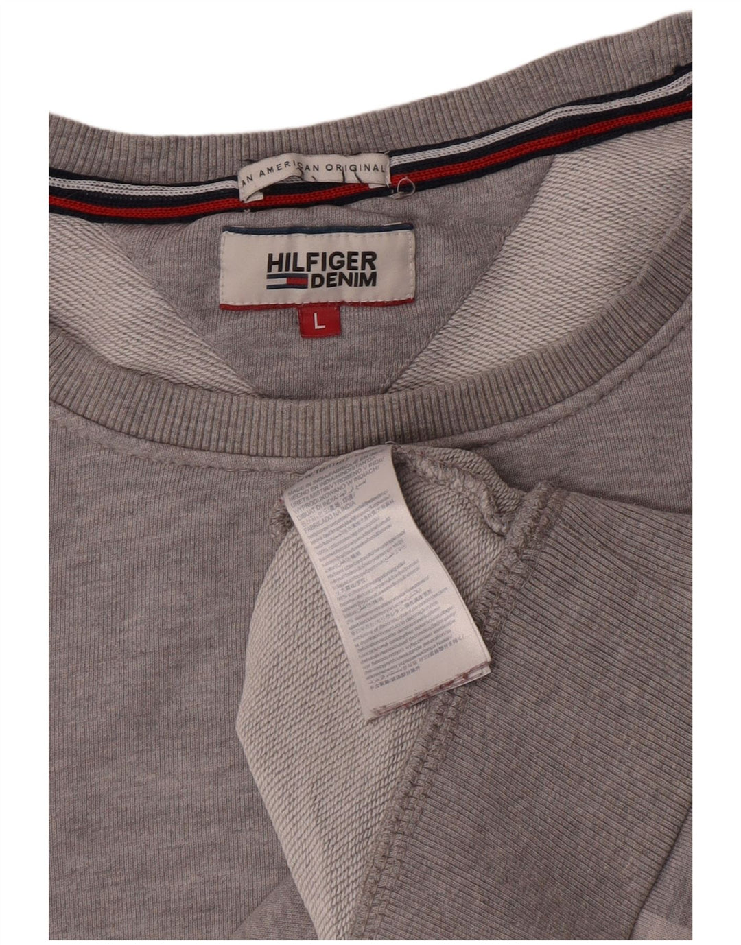 Tommy Hilfiger Sweat-shirt graphique pour homme en coton gris Taille L