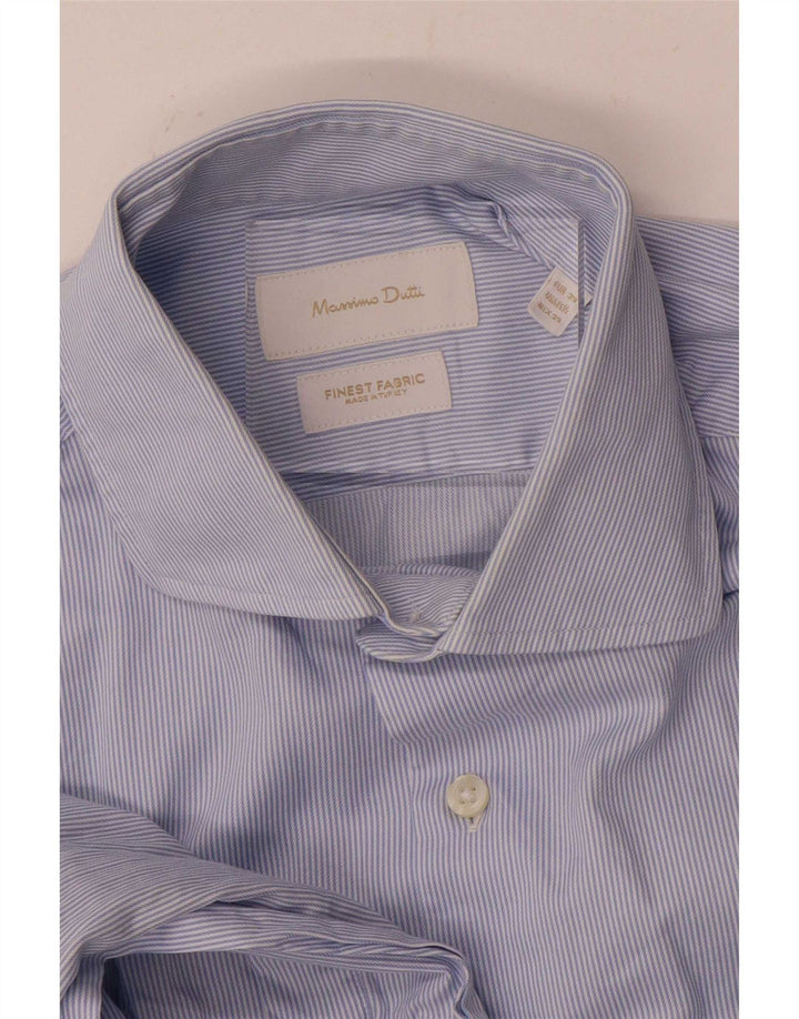 Massimo Dutti Chemise Homme Taille 39 15 1/2 Rayure Bleu Moyen