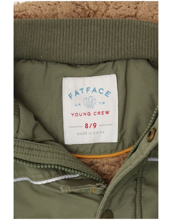 Parka à capuche Fat Face pour garçon 8-9 ans en coton kaki