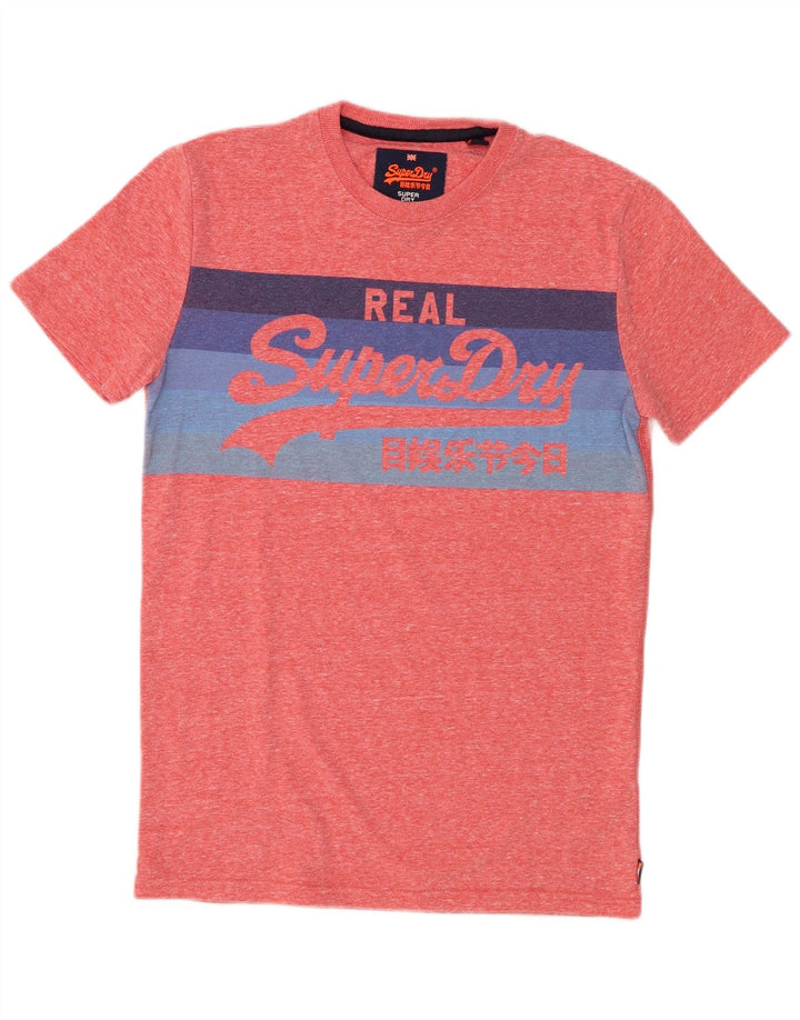 Superdry T-Shirt Graphique Homme Petit Rose Moucheté Polyester