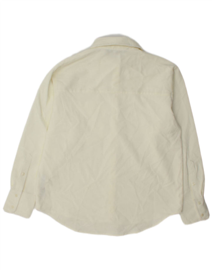 Zara Chemise surdimensionnée en velours côtelé pour femme UK 10 Petit polyester blanc cassé