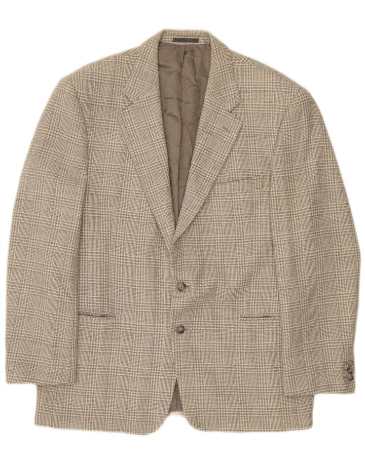vintage Mens 2 Bouton Blazer Veste UK 40 Grand Pied-de-Poule Gris