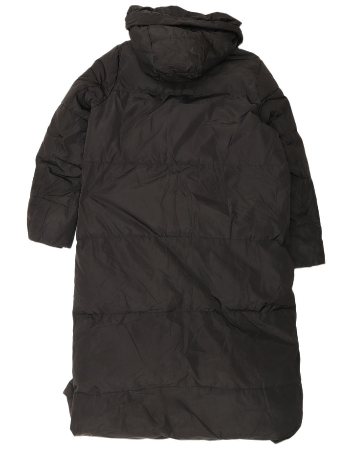 Zara Manteau rembourré à capuche pour femme UK 16 Large Noir Polyester