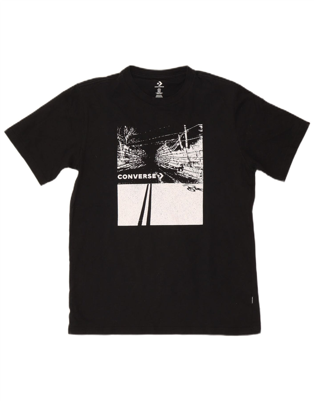 Converse T-Shirt Graphique Homme Noir Moyen Coton