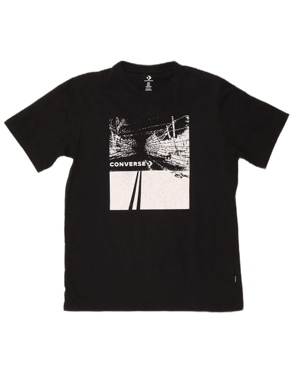 Converse T-Shirt Graphique Homme Noir Moyen Coton
