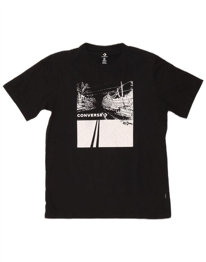 Converse T-Shirt Graphique Homme Noir Moyen Coton