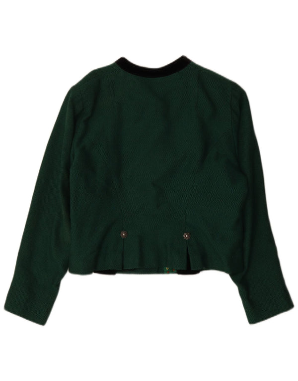 vintage Femmes Crop 5 Bouton Blazer Veste UK 14 Vert Moyen