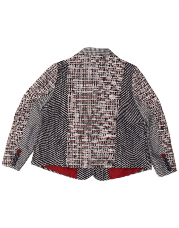JOE BROWNS Veste blazer à 4 boutons pour femme UK 22 3XL Bleu marine à carreaux