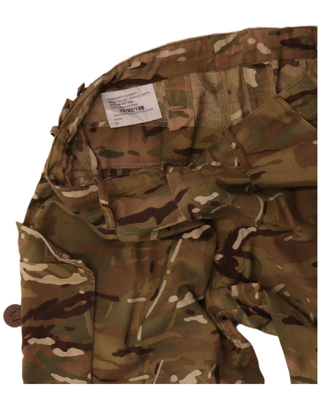 VINTAGE Pantalon Cargo Droit Homme W34 L29 Kaki Camouflage Coton