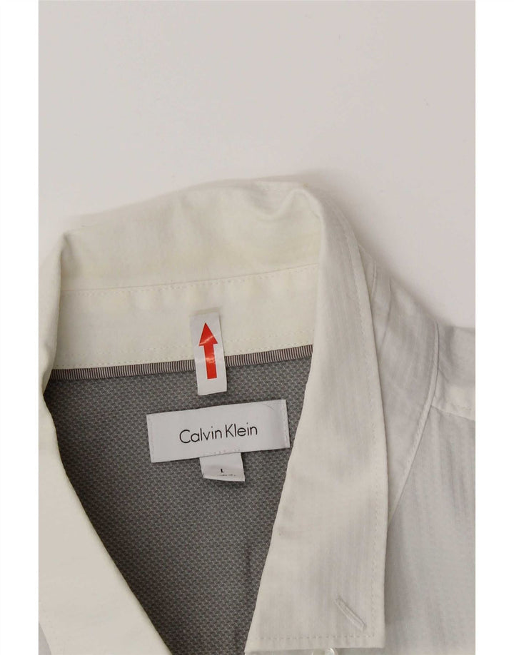 Calvin Klein Chemise à manches courtes pour hommes Grand coton blanc