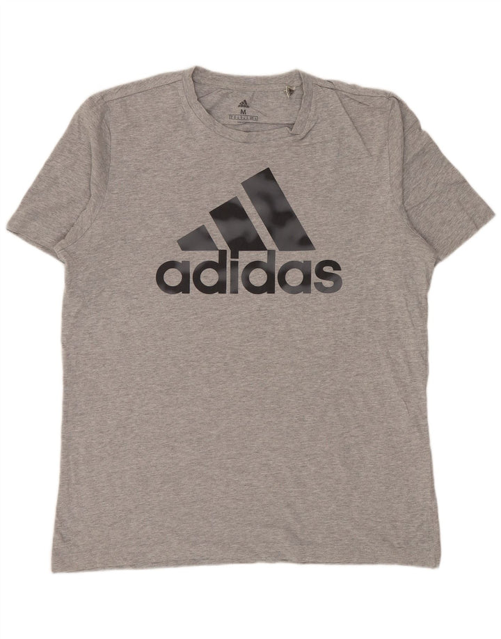 ADIDAS T-Shirt Graphique Homme Gris Moyen Moucheté Coton