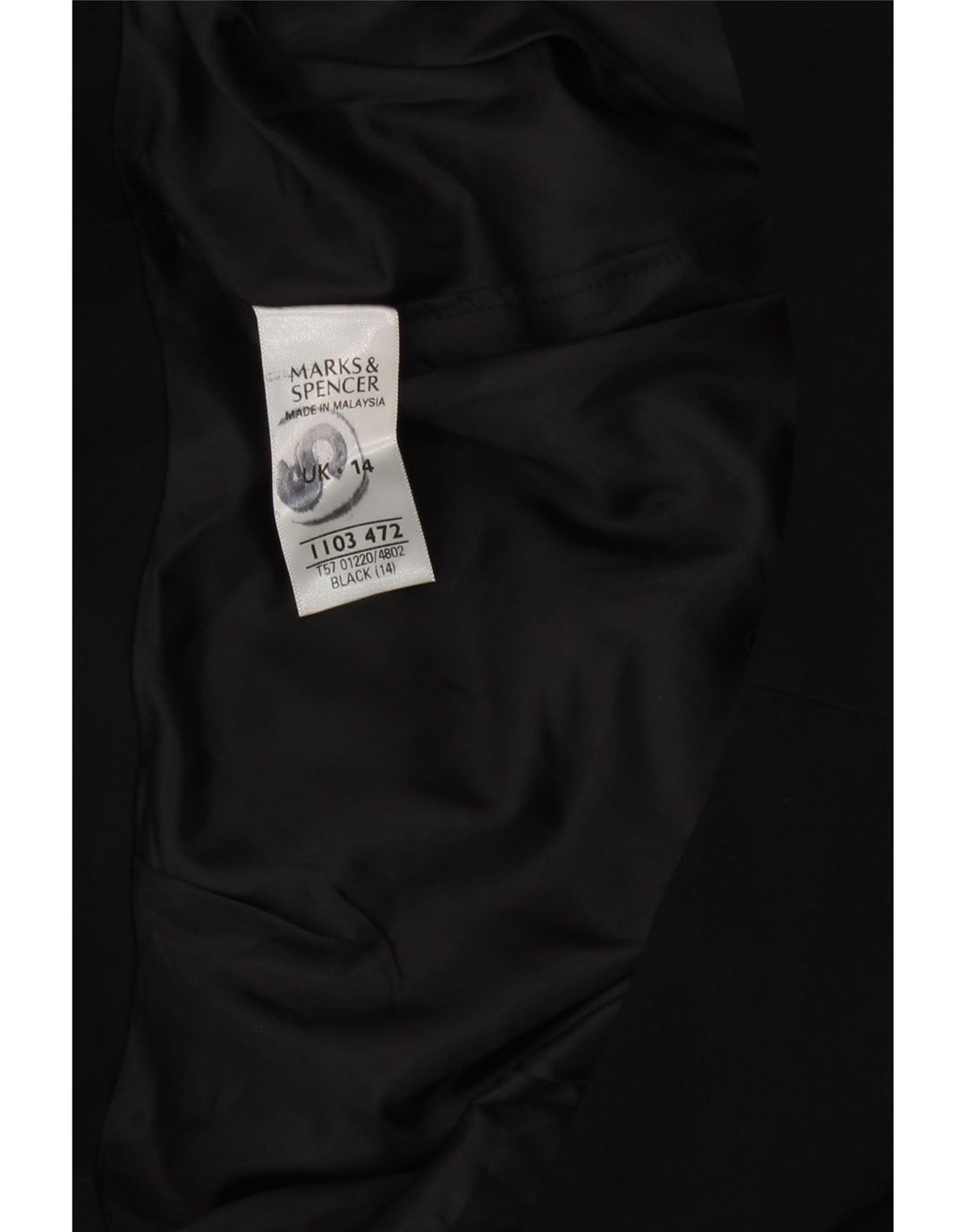 Marks & Spencer Jupe crayon pour femme UK 14 Large W32 Noir Polyester