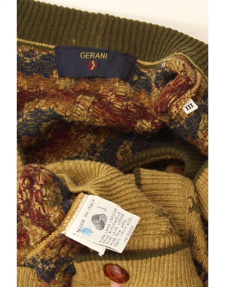 Gerani Cardigan pour homme en laine florale beige