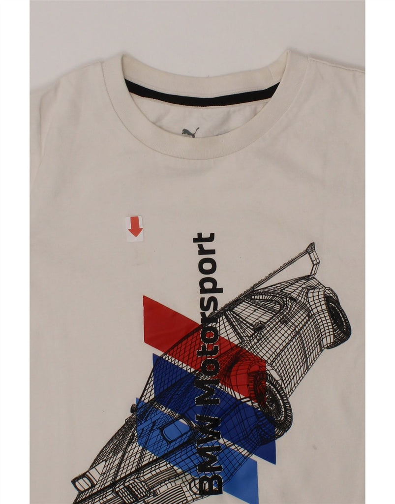 PUMA Boys BMW Motorsport Graphic T-Shirt Top 9-10 Years White Cotton Vintage Puma and Second-Hand Puma from Messina Hembry 