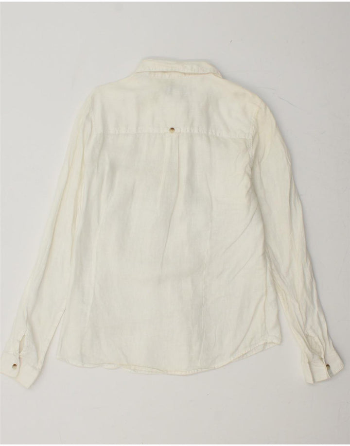 FAT FACE Chemise Femme UK 14 Medium Off White Lin