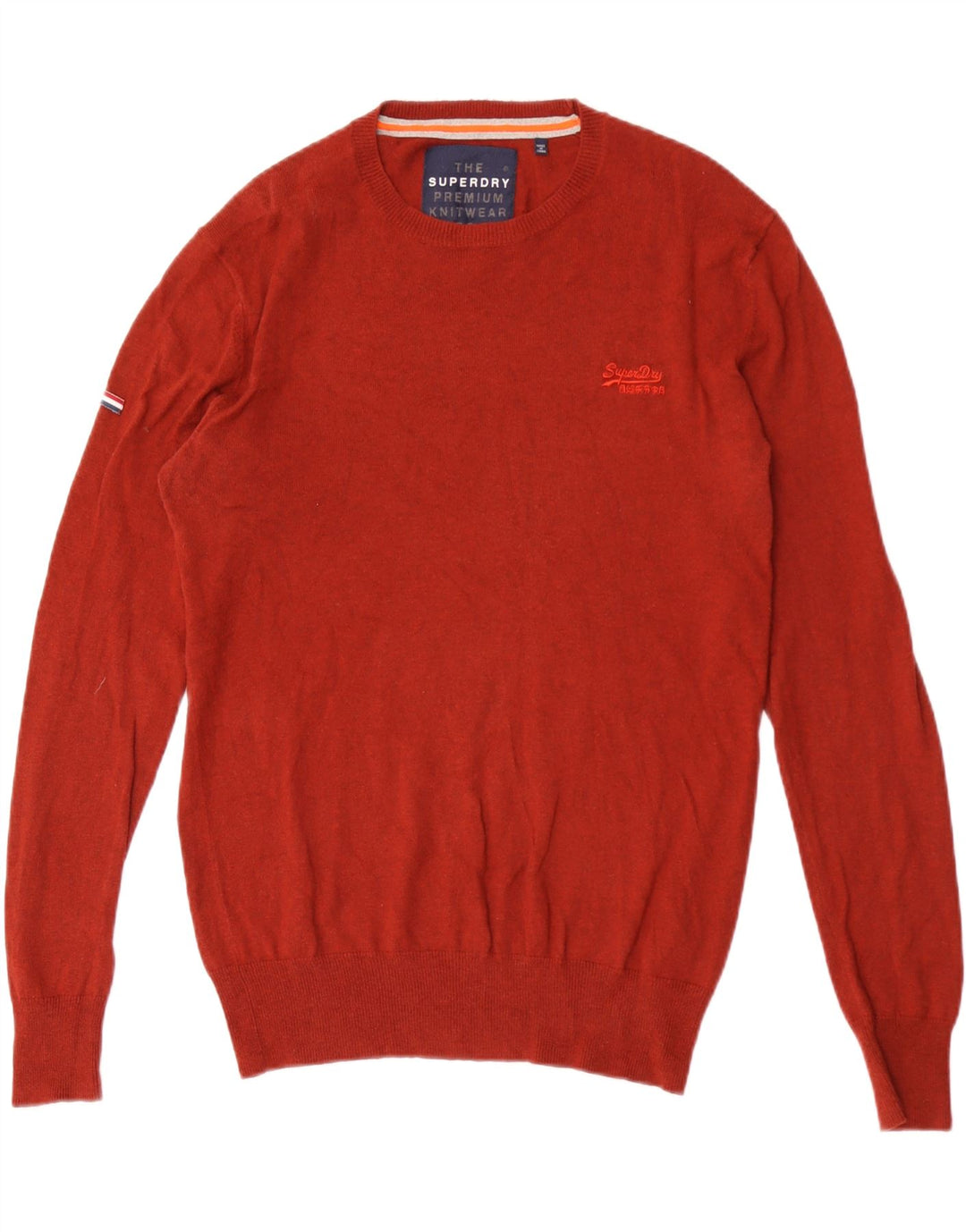 SUPERDRY Pull à col rond pour homme en coton marron moyen