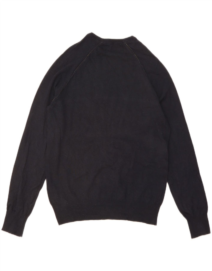 ZARA Pull à col rond pour homme Small Bleu marine Viscose