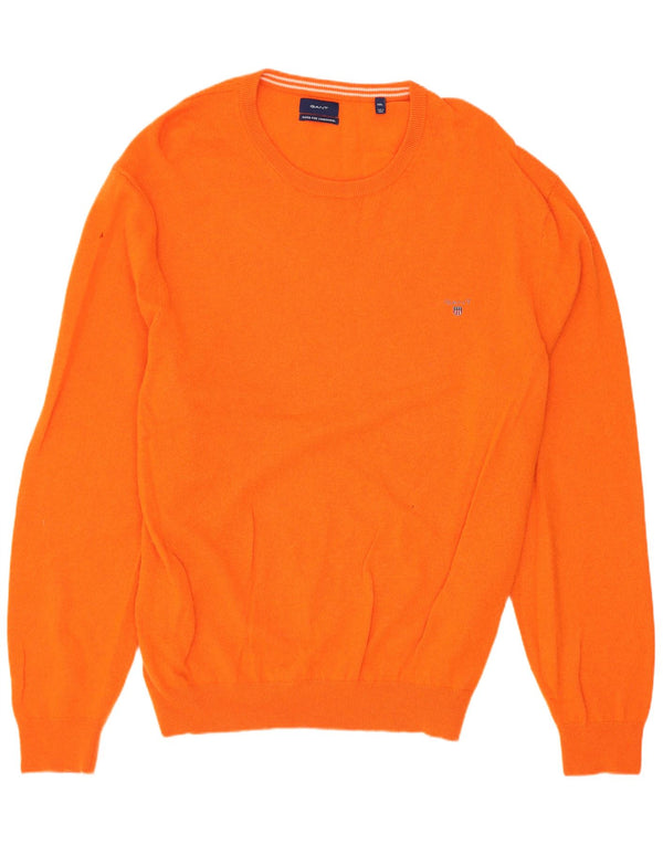 Gant Pull à col rond pour homme 4XL Orange en laine d'agneau