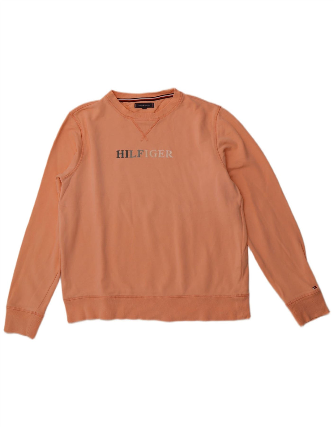 TOMMY HILFIGER Sweat-shirt graphique pour femme UK 16 Grand coton rose