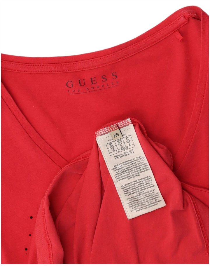 GUESS T-shirt graphique pour femme UK 4 XS Rose Coton