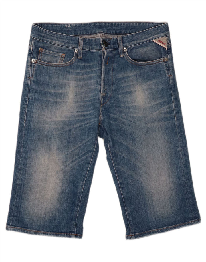 Replay Short en Jean W30 Homme Bleu Moyen Coton