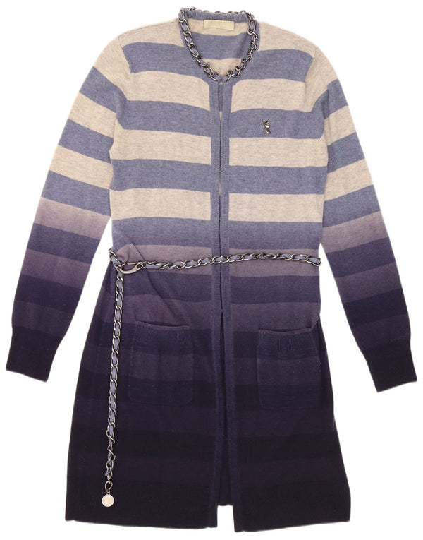 Roberta Scarpa Cardigan Femme Pull IT 46 Large Bleu Marine Rayé
