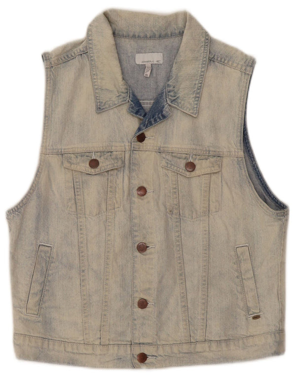 O'Neill Gilet en jean graphique pour femme UK 18 XL Bleu Coton