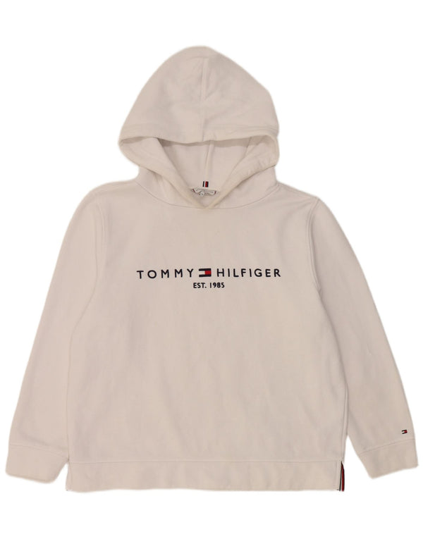 Tommy Hilfiger Pull à capuche graphique pour femme UK 18 XL Coton blanc