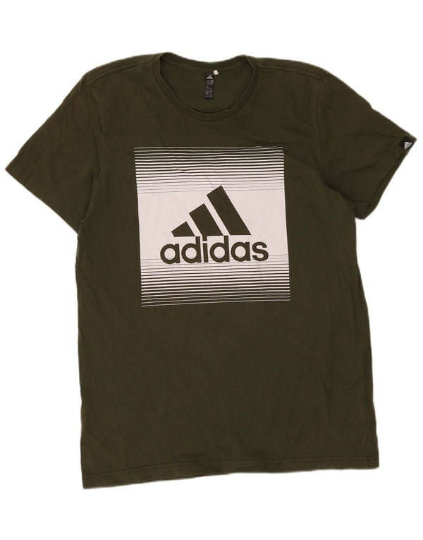 Adidas T-shirt graphique pour homme en coton vert grand
