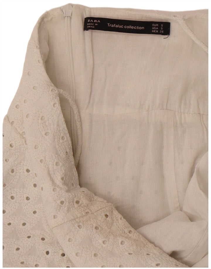 Zara Combishort Femme UK 10 Petit Blanc